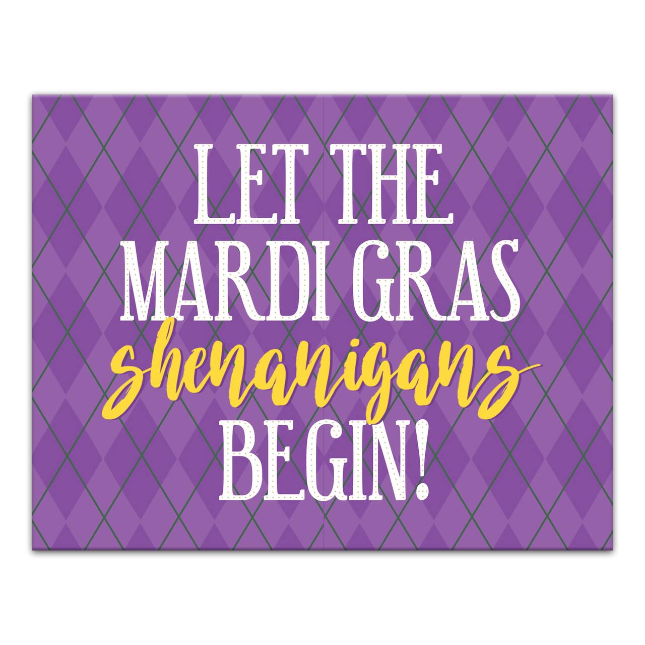 Let Shenanigans Begin Mardi Gras Canvas Wall Art